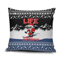 Skiing Life Is Better On Snow Christmas Pillow Cover Xmas Holiday Patterns - Wonder Print Shop
