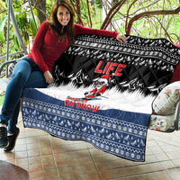 Skiing Life Is Better On Snow Christmas Quilt Xmas Holiday Patterns - Wonder Print Shop