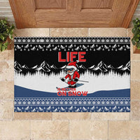 Skiing Life Is Better On Snow Christmas Rubber Doormat Xmas Holiday Patterns - Wonder Print Shop