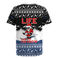 Skiing Life Is Better On Snow Christmas Rugby Jersey Xmas Holiday Patterns - Wonder Print Shop