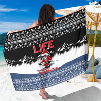 Skiing Life Is Better On Snow Christmas Sarong Xmas Holiday Patterns - Wonder Print Shop