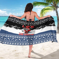 Skiing Life Is Better On Snow Christmas Sarong Xmas Holiday Patterns - Wonder Print Shop