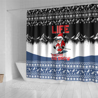 Skiing Life Is Better On Snow Christmas Shower Curtain Xmas Holiday Patterns - Wonder Print Shop