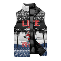 Skiing Life Is Better On Snow Christmas Sleeveless Puffer Jacket Xmas Holiday Patterns - Wonder Print Shop