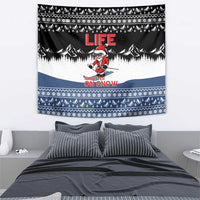 Skiing Life Is Better On Snow Christmas Tapestry Xmas Holiday Patterns - Wonder Print Shop
