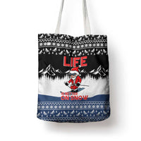 Skiing Life Is Better On Snow Christmas Tote Bag Xmas Holiday Patterns - Wonder Print Shop