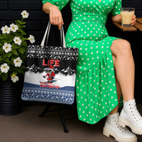 Skiing Life Is Better On Snow Christmas Tote Bag Xmas Holiday Patterns - Wonder Print Shop