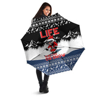Skiing Life Is Better On Snow Christmas Umbrella Xmas Holiday Patterns - Wonder Print Shop