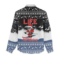 Skiing Life Is Better On Snow Christmas Women Casual Shirt Xmas Holiday Patterns - Wonder Print Shop