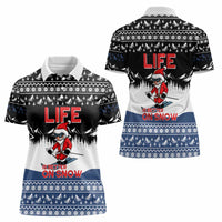 Skiing Life Is Better On Snow Christmas Women Polo Shirt Xmas Holiday Patterns - Wonder Print Shop