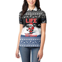 Skiing Life Is Better On Snow Christmas Women Polo Shirt Xmas Holiday Patterns - Wonder Print Shop