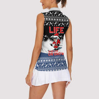 Skiing Life Is Better On Snow Christmas Women Sleeveless Polo Shirt Xmas Holiday Patterns - Wonder Print Shop