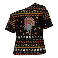Thanksgiving Christmas Design Cross Shoulder Shirt Xmas Holiday Patterns - Wonder Print Shop