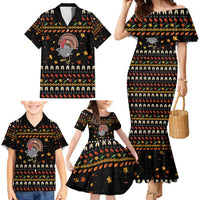 Thanksgiving Christmas Design Family Matching Mermaid Dress and Hawaiian Shirt Xmas Holiday Patterns - Wonder Print Shop