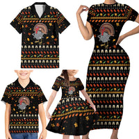Thanksgiving Christmas Design Family Matching Short Sleeve Bodycon Dress and Hawaiian Shirt Xmas Holiday Patterns - Wonder Print Shop