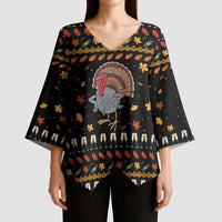 Thanksgiving Christmas Design Kimono Sleeve Blouse Xmas Holiday Patterns - Wonder Print Shop