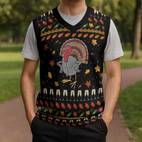 Thanksgiving Christmas Design Christmas Knitted V-Neck Vest Xmas Holiday Patterns - Wonder Print Shop
