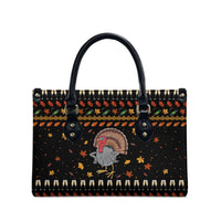 Thanksgiving Christmas Design Leather Bag Xmas Holiday Patterns - Wonder Print Shop