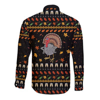 Thanksgiving Christmas Design Long Sleeve Button Shirt Xmas Holiday Patterns - Wonder Print Shop