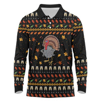 Thanksgiving Christmas Design Long Sleeve Polo Shirt Xmas Holiday Patterns - Wonder Print Shop