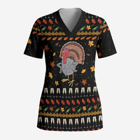 Thanksgiving Christmas Design Scrub Top Xmas Holiday Patterns - Wonder Print Shop