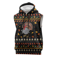 Thanksgiving Christmas Design Sleeveless Hoodie Xmas Holiday Patterns - Wonder Print Shop