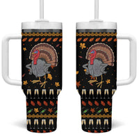Thanksgiving Christmas Design Tumbler With Handle Xmas Holiday Patterns - Wonder Print Shop