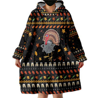 Thanksgiving Christmas Design Wearable Blanket Hoodie Xmas Holiday Patterns - Wonder Print Shop