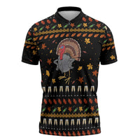 Thanksgiving Christmas Design Zipper Polo Shirt Xmas Holiday Patterns - Wonder Print Shop