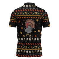 Thanksgiving Christmas Design Zipper Polo Shirt Xmas Holiday Patterns - Wonder Print Shop