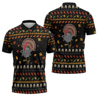 Thanksgiving Christmas Design Zipper Polo Shirt Xmas Holiday Patterns - Wonder Print Shop