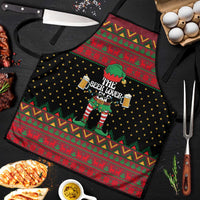 The Beer Lover Elf Christmas Apron Xmas Holiday Patterns - Wonder Print Shop