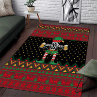 The Beer Lover Elf Christmas Area Rug Xmas Holiday Patterns - Wonder Print Shop