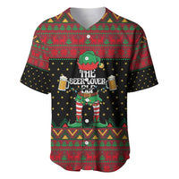The Beer Lover Elf Christmas Baseball Jersey Xmas Holiday Patterns - Wonder Print Shop