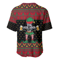 The Beer Lover Elf Christmas Baseball Jersey Xmas Holiday Patterns - Wonder Print Shop