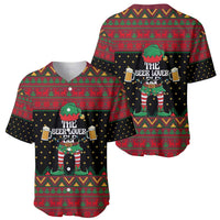 The Beer Lover Elf Christmas Baseball Jersey Xmas Holiday Patterns - Wonder Print Shop