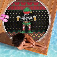 The Beer Lover Elf Christmas Beach Blanket Xmas Holiday Patterns - Wonder Print Shop