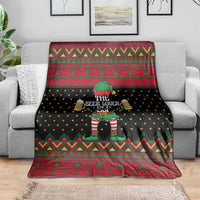 The Beer Lover Elf Christmas Blanket Xmas Holiday Patterns - Wonder Print Shop