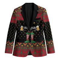 The Beer Lover Elf Christmas Blazer Xmas Holiday Patterns - Wonder Print Shop