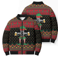 The Beer Lover Elf Christmas Bomber Puffer Jacket Xmas Holiday Patterns - Wonder Print Shop