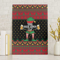 The Beer Lover Elf Christmas Canvas Wall Art Xmas Holiday Patterns - Wonder Print Shop