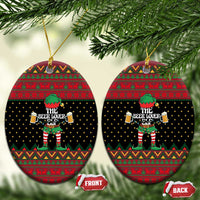 The Beer Lover Elf Christmas Ceramic Ornament Xmas Holiday Patterns - Wonder Print Shop