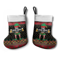 The Beer Lover Elf Christmas Stocking Xmas Holiday Patterns - Wonder Print Shop