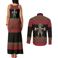 The Beer Lover Elf Christmas Couples Matching Tank Maxi Dress and Long Sleeve Button Shirt Xmas Holiday Patterns - Wonder Print Shop
