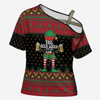 The Beer Lover Elf Christmas Cross Shoulder Shirt Xmas Holiday Patterns - Wonder Print Shop