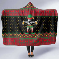 The Beer Lover Elf Christmas Hooded Blanket Xmas Holiday Patterns - Wonder Print Shop