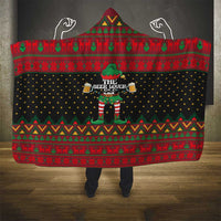 The Beer Lover Elf Christmas Hooded Blanket Xmas Holiday Patterns - Wonder Print Shop
