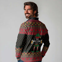 The Beer Lover Elf Christmas Long Sleeve Polo Shirt Xmas Holiday Patterns - Wonder Print Shop