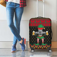 The Beer Lover Elf Christmas Luggage Cover Xmas Holiday Patterns - Wonder Print Shop