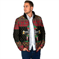 The Beer Lover Elf Christmas Padded Jacket Xmas Holiday Patterns - Wonder Print Shop